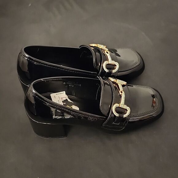BRAND NEW BAMBOO DOLL RHINESTONE CHAIN LINING WOMEN'S LOAFERS - Picture 4 of 14